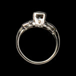 14K White Gold & Diamond Art Deco Scrollwork Ring Size 4 3/4