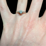 18K Yellow Gold and Platinum Natural White / Colourless Zircon Ring Size 5.5