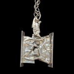 Silver Modernist / Brutalist Style Textured MCM Necklace