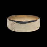 14K Yellow Gold Star Etched Cigar Band Ring Size 8 1/4 6.3mm