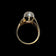 14K Yellow Gold Bezel Set Cultured Pearl & Diamond Ring Size 6