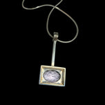 Elis Kauppi for Kupittaan Kulta Finland Sterling & Amethyst Pendant Necklace