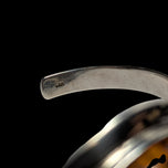 Sterling Silver Split Shank Cognac Baltic Amber Cuff Bracelet: Floral Motif