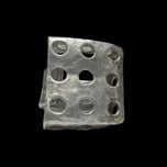 Anne-Marie Chagnon Pewter Adjustable Square Modernist Open Work Ring