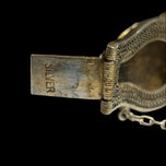 Ealry Chinese Export Gilt Silver Filigree Panel Bracelet with Carved Jade Panels Coy Fish