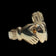 Large 9K Yellow Gold Scottish / Irish Claddagh Ring Size 6 1/4