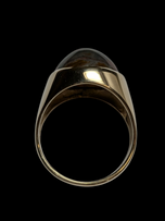 10K Yellow & Gold Moss Agate Cabochon Ring Size 5.5