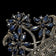 Art Deco Sterling Silver, Marcasite & Blue Sapphire Flower Vase Brooch