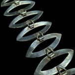 Sterling Silver Almond Shaped Open Work Panel Bracelet