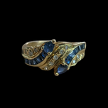 18K Sapphire and Diamond Snake Ring Size 6.5