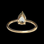 10K Yellow Gold Teardrop Pale Blue / Green Quartz & CZ Ring Size 6