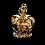 10K Yellow Gold Royal Crown 3D Charm Pendant For Bracelet or Necklace