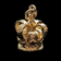10K Yellow Gold Royal Crown 3D Charm Pendant For Bracelet or Necklace