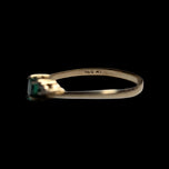 14K Yellow Gold Diamond & Emerald Ring Size 5 3/4