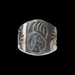 Mexico Sterling Silver Hopi / Native Bear Claw / Kokopelli Stamped Ring Size 14