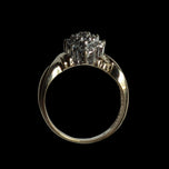 10K Yellow Gold Diamond Shaped Waterfall Cluster Ring Size 4.5