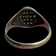 9K Gold and Diamond Cluster Signet Style Vintage Ring Wood Grain Design