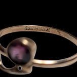 Antique 9CT Yellow Gold Oval Cut Almandine Garnet Minimalist Statement Ring Size 5.5