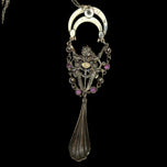Mimi Shulman Tokens of Gilt Art Nouveau Chandelier / Lavalier Necklace Gilt Silver OOAK