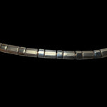 Heavy Sterling Silver Panel Link Necklace 17"