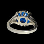 10K White Gold Synthetic Blue Spinel & Turquoise Ring Size 5.5