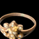 Antique 10K Rose Gold & Seed Pearl Fleur de Lis Ring Size 6 3/4