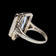 10K White Gold Art Deco Bezel Set Synthetic Spinel Ring Size 2 3/4