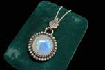Sterling Silver & Moonstone Art Nouveau Necklace
