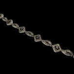 Sterling Silver Black Diamond & CZ Bracelet