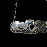 Sterling Silver Fighting Ferret / Weasel / Badger & Snake Black Onyx Pendant Necklace