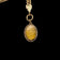 Antique Victorian Gold Fill Pocket Watch Chain & Double Sided Locket Fob: Yellow & Moss Agate
