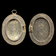 Antique 19th Century Gutta Percha Mourning Cameo Locket Pendant Left Facing Portrait
