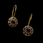 Antique / Vintage Garnet & Gold Filled Earrings Lever Back