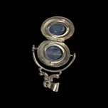 Sterling Silver Revolving Etched Photo Locket Spinner Fob / Pendant
