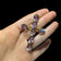 Antique 10K Yellow Gold & Natural Amethyst Cross Pendant: Large