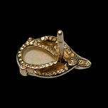 14K Yellow Gold Teardrop Opal Stud Earrings