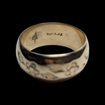 10K Yellow Gold Flower / Floral Stamped Band 8mm Size 6 1/4