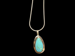 Vintage Caroline Tawangyaouma Sterling Silver and Turquoise Hopi Pendant Necklace