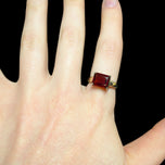 10K Yellow Gold Emerald Cut Garnet Ring Size 6 3/4