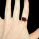 10K Yellow Gold Emerald Cut Garnet Ring Size 6 3/4