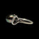14K White Gold Diamond & Tahitian Black Pearl Ring Size 5 3/4