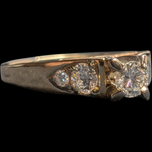 14K Yellow & White Gold Diamond Set Ring Size 9 3/4