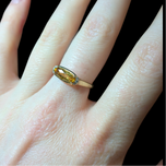 14K Yellow Gold Cushion Cut Citrine Ring Size 5 3/4