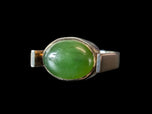 14K White Gold & Jade Mid-Century Modernist Statement Ring Size 5 1/4