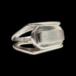 Sterling Silver Brutalist / Modernist Double Band with Brushed Face Statement Ring Size 6 3/4