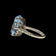 Shiptonia of England Silver & Blue Glass Statement Ring Size 5