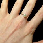 10K Yellow Gold Minimalist Pearl Ring Size 5 3/4