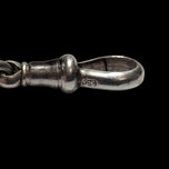 Antique Victorian Sterling Silver Albert Pocket Watch Chain Hallmarked Trombone / Paperclip Links England