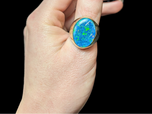 14K Yellow Gold Large Mosaic Opal Triplet Ring Size 8 1/4
