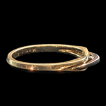 14K White and Yellow Gold Domed Stacker Ring